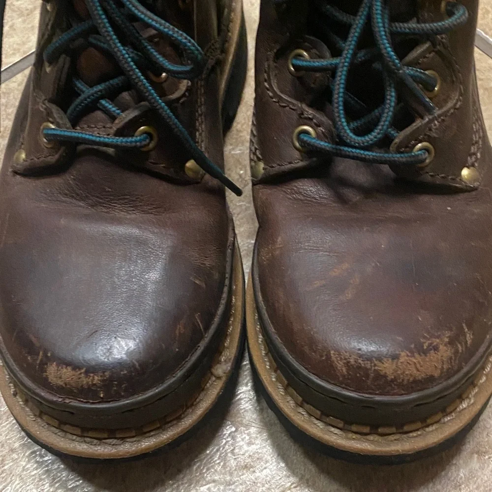 Georgia Boot Youth Size 2M Dark Brown Leather Lace Up Boots Hiking Gorpcore Fall